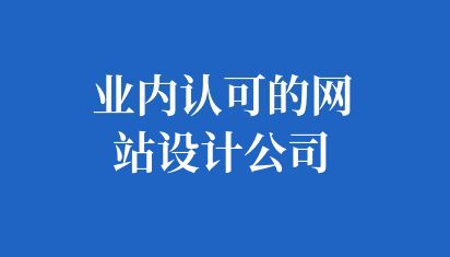 业内认可的网站设计公司